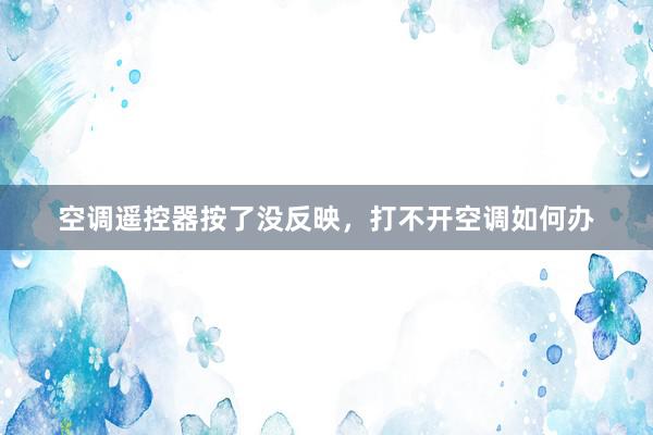 空调遥控器按了没反映，打不开空调如何办