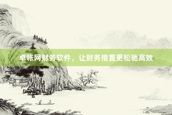 卓帐网财务软件，让财务措置更松驰高效