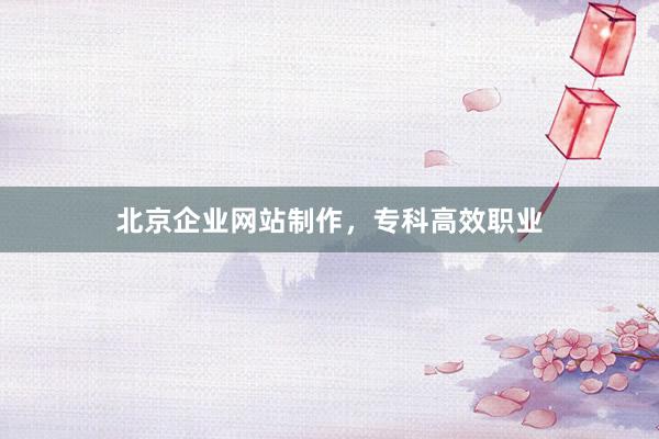 北京企业网站制作，专科高效职业